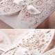 Affordable Romantic Laser Cut Blush Pink Lace Wedding Invitation EWWS001