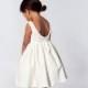 Flower Girls Dress - Ivory Pleat With Low Back