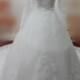 Real Photos Full Sleeves Lace Wedding Dresses Bateau Wedding Gowns Zipper wth Covered Buttons Closure Bridal Gowns Long Train Bridal Dress