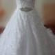 Real Samples Plus Size Sexy V-neck Wedding Dresses Cap Sleeves Wedding Gowns Lace Bridal Gowns Custom Made Bridal Dress