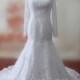 Real Samples Mermaid Wedding Dresses Lace Wedding Gowns Long Sleeves Bridal Gowns Plus Size Bridal Dress