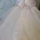 Real Pictures Flower Girl Dress with Hand Made Flower Petals Are Adorned with Rhinestones Miniature WeddingGown