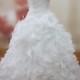 Real Samples Wedding Dresses with Rich Ruffes Chapel Train Bridal Dresses Vestido De Novia Bridal Gowns Made to Order