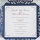 Graceful Navy Blue Laser Cut Wedding Invitation EWWS030