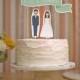 Wedding Cake Topper Set - Custom Cake Banner No. 2 / Bride And/or Groom Cake Toppers
