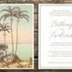 Tropical Paradise Wedding Invitation Set // Destination Wedding Invitation Vintage Beach Wedding Island Wedding Palm Trees