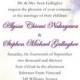 Soft Bougainvillea Watercolor Design Wedding Invitations In Purple, Green Or Blue