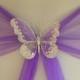 XL Butterfly Wedding Chair Sash Decoration Top Table Gold Or Silver Clip On