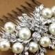 Vintage Inspired Pearl Crystal Bridal Hair Comb
