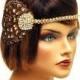 Great Gatsby Flapper Headband, 1920's Headpiece, Gatsby Party, Roaring 20's Rhinestone Headpiece, Flapper Dress