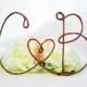 Rustic Cake Topper With Your Initials And HEART Accents, Table Centerpiece With Your Initials, Monogram Cake Topper