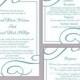 DIY Wedding Invitation Template Set Editable Word File Instant Download Elegant Printable Invitation Blue Wedding Invitation Teal Wedding