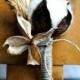 Cotton Boutonniere - Natural Single Cotton Boll With Cotton Bur And Golden Wheat - Groom - Groomsmen