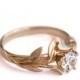Leaves Engagement Ring No.4 - 18K Yellow Gold And Diamond Engagement Ring, Engagement Ring, Leaf Ring, Filigree, Antique,art Nouveau,vintage