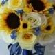Yellow Royal blue Ivory Fall Sunflower