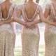 Dress: Bridesmaid Sequin Sequins Draped