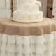 Ivory Petals And Burlap Tablecloth - Vintage Weddings