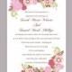DIY Wedding Invitation Template Editable Word File Instant Download Printable Colorful Invitation Pink Wedding Invitation Floral Invitation