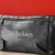 Embroidered Men's Black Leather Travel Case