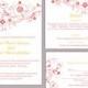 DIY Wedding Invitation Template Set Editable Word File Instant Download Floral Wedding Invitation Bird Invitation Printable red Invitations