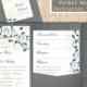 Pocket Wedding Invitation Template Set DIY Download EDITABLE Text Word File Navy Blue Wedding Invitations Printable Floral Invitation