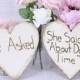 Engagement Photos Photo Prop Signs Rustic Hearts He Asked She Said About Time (Item Number MHD20202)