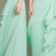 White Ruffled Spaghetti Straps Chiffon Bridesmaid Dress [TBQP173] - $146.90 : Custom Made Wedding, Prom, Evening Dresses Online