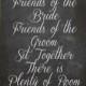 Chalkboard Wedding Seating Sign // Friends Of The Bride // Rustic Weddings (PG-5)