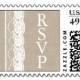 Lace In White On Burlap RSVP Stamp