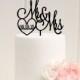 Custom Wedding Cake Topper Mr And Mrs Cake Topper With Heart And Wedding Date