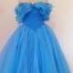 Real Photos Floor Length Off-shoulder Corset Cinderella Dress with Butterflies and Beadings Light Blue Ball Gown