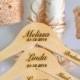 Personalized Bridesmaid Hanger engraved name and date, Bridal Hanger, custom Wedding Dress Hangers, wedding hangers, sets of 3