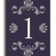 Printable Table Numbers DIY Instant Download Elegant Table Numbers Purple Eggplant Wedding Table Numbers Printable Table Cards (Set 1-20)