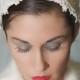 Ivory Lace Headband, Vintage Lace Bridal Cap, Ivory, Wedding Headpiece, Great Gatsby, Chantilly Lace - STYLE 018