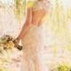 Gorgeous Open Back Lace Wedding Dresses Brush/Sweep Train Lace Bridal Gown Custom Made Wedding Gown Vestidos De Noiva Online with $167.54/Piece on Gama's Store 