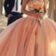 Champagne Floor Length Ball Gown Wedding Dresses with Beaded Corset Bodice Custom Size Made Bridal Gown Plus Size Online with $188.49/Piece on Gama's Store 