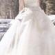 Snow Queen Strapless Zipper Back Closure Court Train Satin And Lace Wedding Dress with Ribbon Sash Bridal Gown Online with $136.13/Piece on Gama's Store 