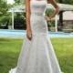 Lace Wedding Dresses Strapless A-line Beaded Bridal Dresses Chapel Train Empire Sleeveless Bridal Gowns with Beaded Ribbon Sash Online with $165.45/Piece on Gama's Store 