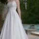Sexy V-neck Empire Waist Spaghetti Straps Invisible Zipper Satin A-line Wedding Dresses with Beadings Robe De Noces Online with $125.66/Piece on Gama's Store 