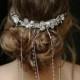 Wedding Rhinestone Chain Veil, Decorative Comb - Falling Stars No. 2099