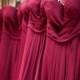 2015 New Style A Line Sweetheart Floors Chiffon Burgundy Red Beach Summer Bridesmaid Dresses For Weddings From Meetdresses