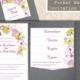 Pocket Wedding Invitation Template Set DIY Download EDITABLE Text Word File Floral Invitation Wreath Wedding Invitation Printable Invitation