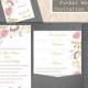 Pocket Wedding Invitation Template Set DIY Download EDITABLE Text Word File Floral Invitation Colorful Invitations Printable Invitation