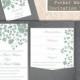 Pocket Wedding Invitation Template Set DIY Download EDITABLE Text Word File Floral Invitation Green Wedding Invitation Printable Invitation