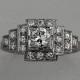 Vintage Diamond Ring Antique Platinum .81ctw Old European Cut Estate Engagement Ring Art Deco Filigree Ring Size 4.5