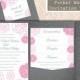 Pocket Wedding Invitation Template Set DIY Download EDITABLE Text Word File Rose Invitation Pink Wedding Invitation Printable Invitation
