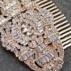 The Great Gatsby Inspired Crystal Bridal Hair Comb - Rose Gold
