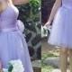 Ball Gown Strapless Tulle Short/Mini Flower(s) Bridesmaid Dresses