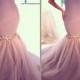 Trumpet/Mermaid Sweetheart Tulle Silk-like Satin Floor-length Appliques Lace Prom Dresses