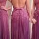 A-line Scoop Neck Chiffon Floor-length Beading Prom Dresses